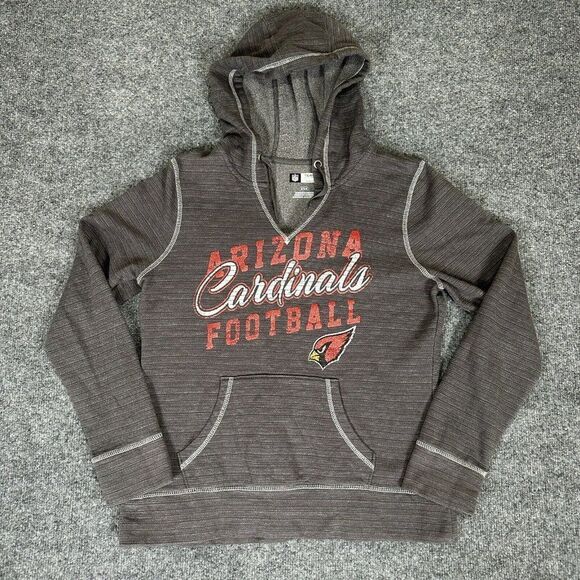 Arizona Cardinals Hoodie Womens Medium Grey NFL Jacket V-Neck Football Adult - Picture 1 of 6